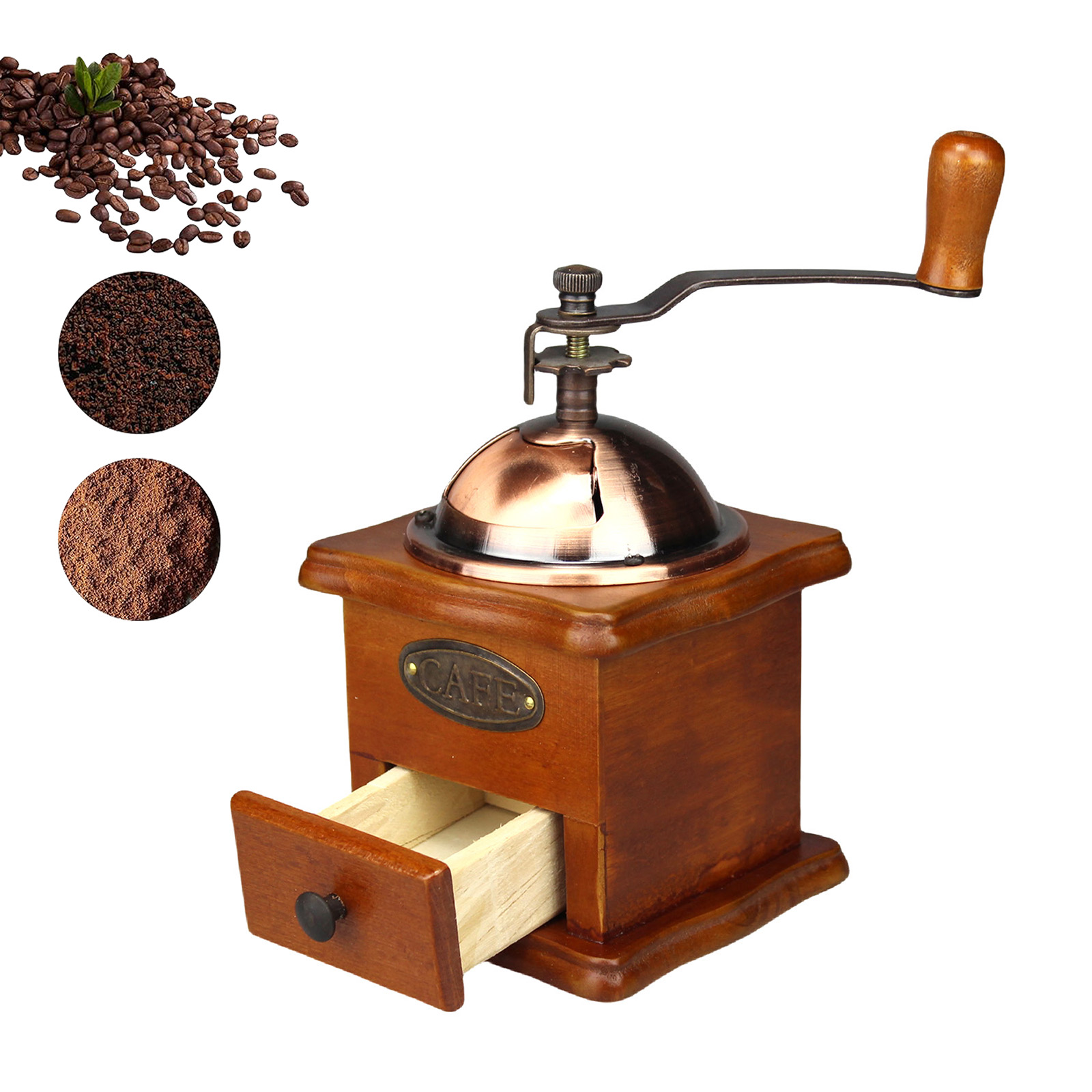 Moulin à café manuel antique,  - Burr Hand Grinder avis et prix