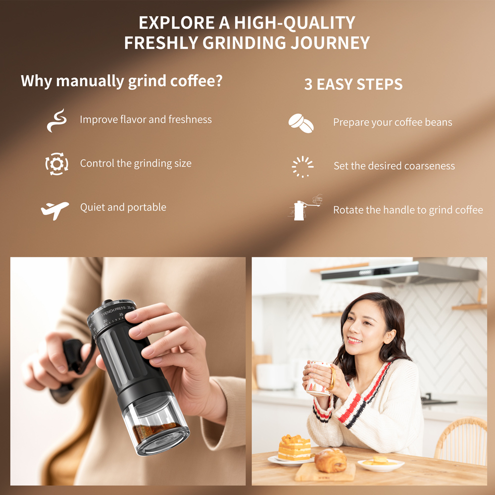 Moulin à café manuel portable  - Burr Hand Grinder avis et prix